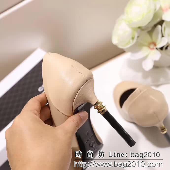 CHANEL香奈兒 2018香奈兒秋冬新款 經典小圓頭系列 848頂級原單細跟女單皮鞋 QZS1747
